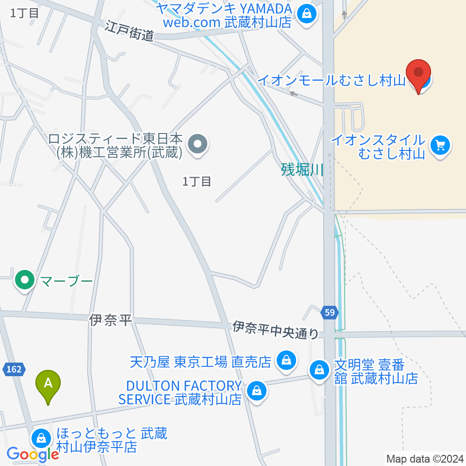 JEUGIAカルチャーセンター イオンモールむさし村山周辺のホテル一覧地図