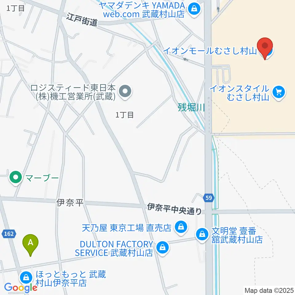 JEUGIAカルチャーセンター イオンモールむさし村山周辺のホテル一覧地図