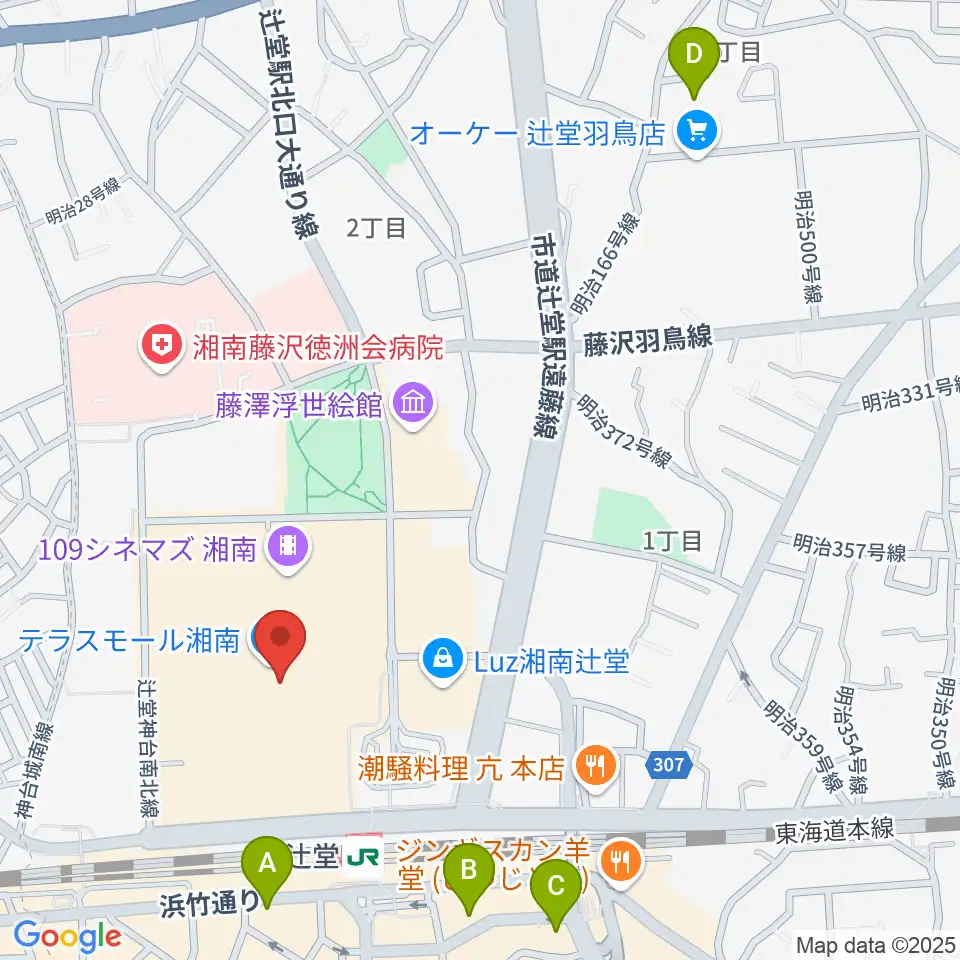 JEUGIAカルチャーセンター テラスモール湘南周辺のホテル一覧地図