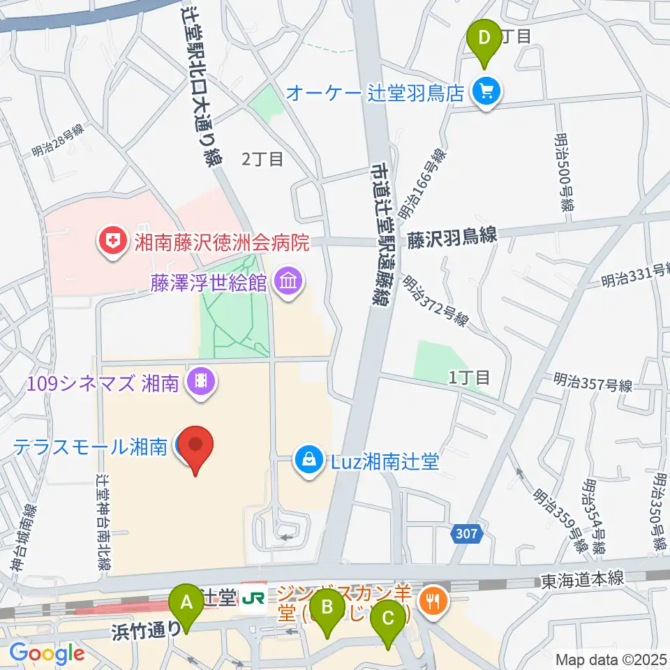 JEUGIAカルチャーセンター テラスモール湘南周辺のホテル一覧地図