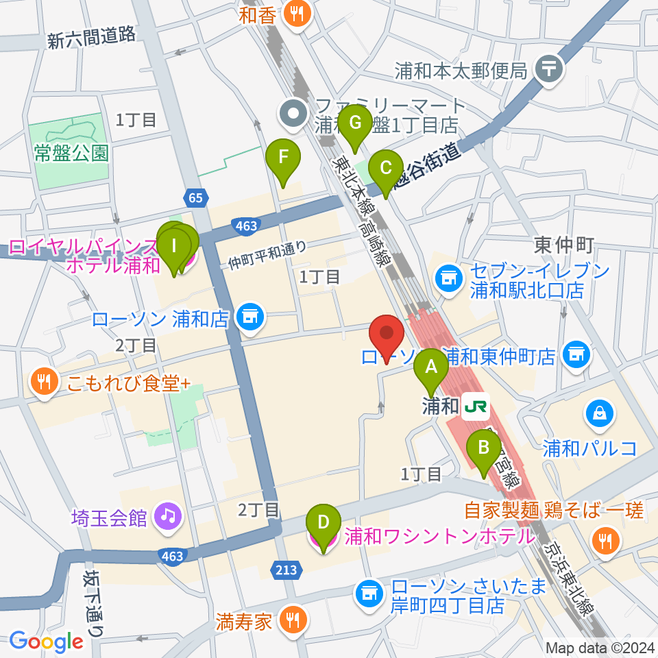 柏屋楽器 浦和ミュージックプラザ周辺のホテル一覧地図