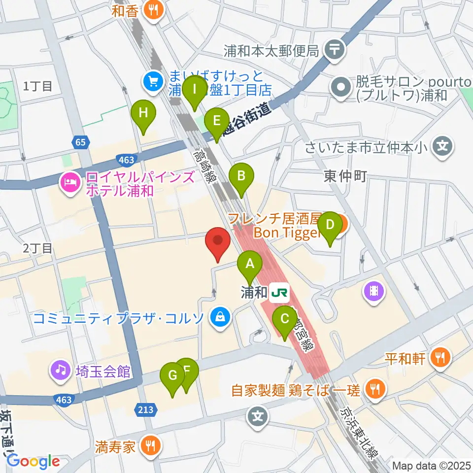 柏屋楽器本店 浦和ミュージックプラザ周辺のホテル一覧地図