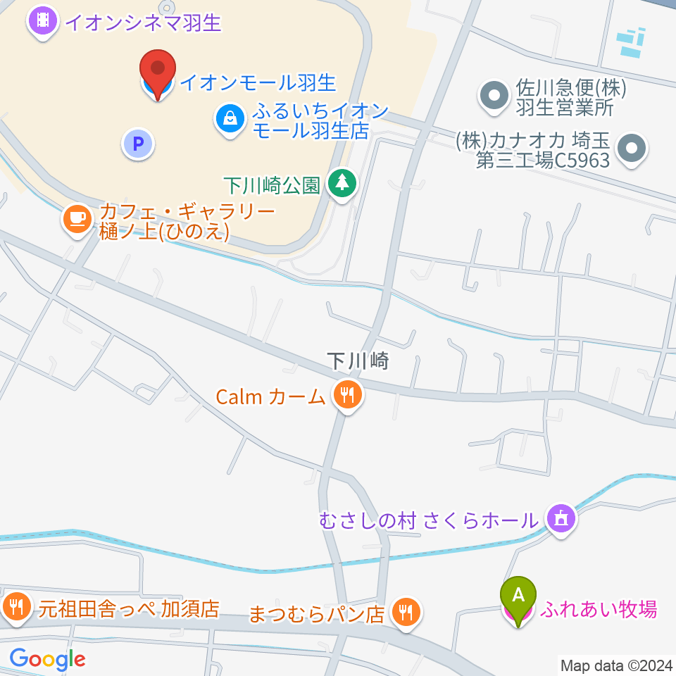 JEUGIAカルチャーセンター イオンモール羽生周辺のホテル一覧地図