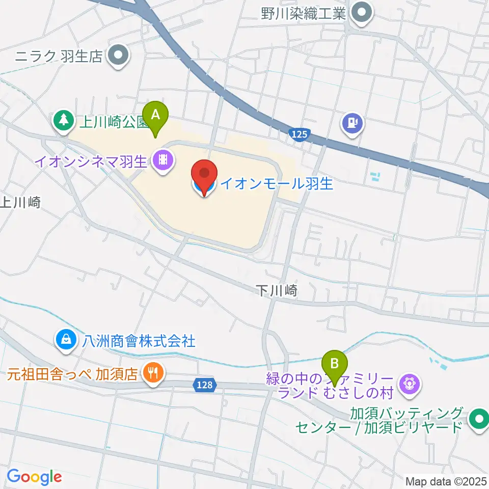 JEUGIAカルチャーセンター イオンモール羽生周辺のホテル一覧地図