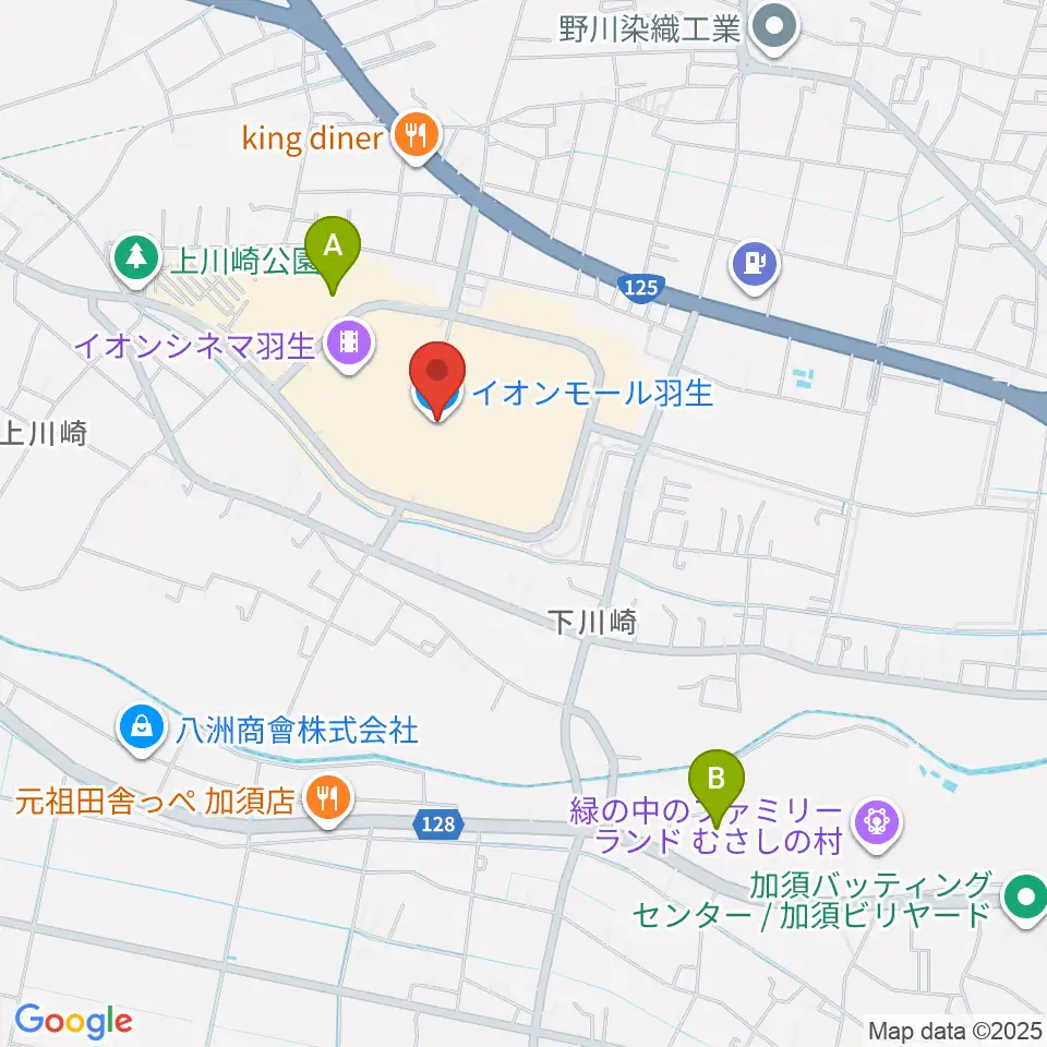 JEUGIAカルチャーセンター イオンモール羽生周辺のホテル一覧地図
