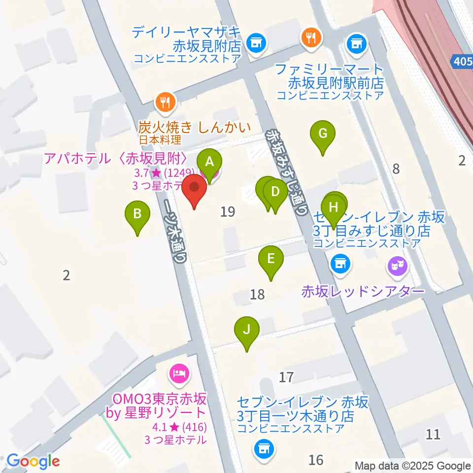 赤坂カーサクラシカ周辺のホテル一覧地図