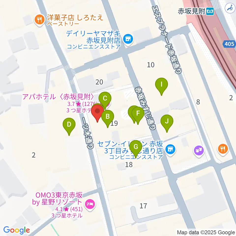 赤坂カーサクラシカ周辺のホテル一覧地図