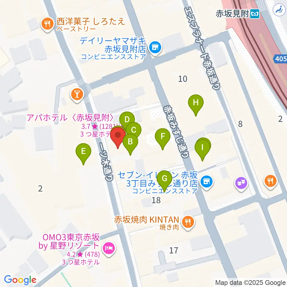 赤坂カーサクラシカ周辺のホテル一覧地図