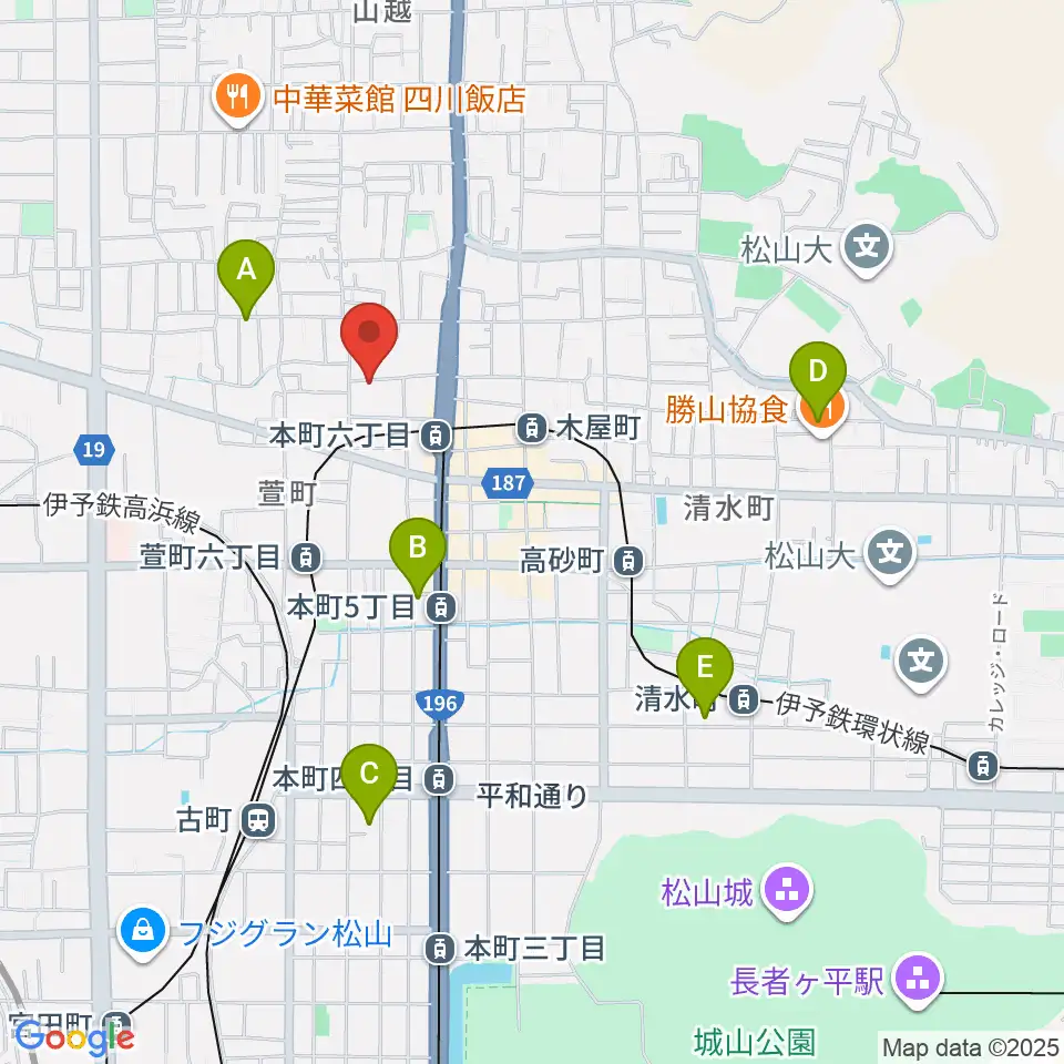 愛媛県男女共同参画センター周辺のホテル一覧地図