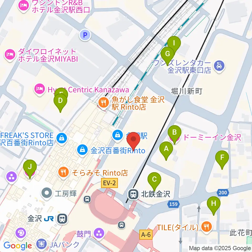 タワーレコード金沢フォーラス店周辺のホテル一覧地図