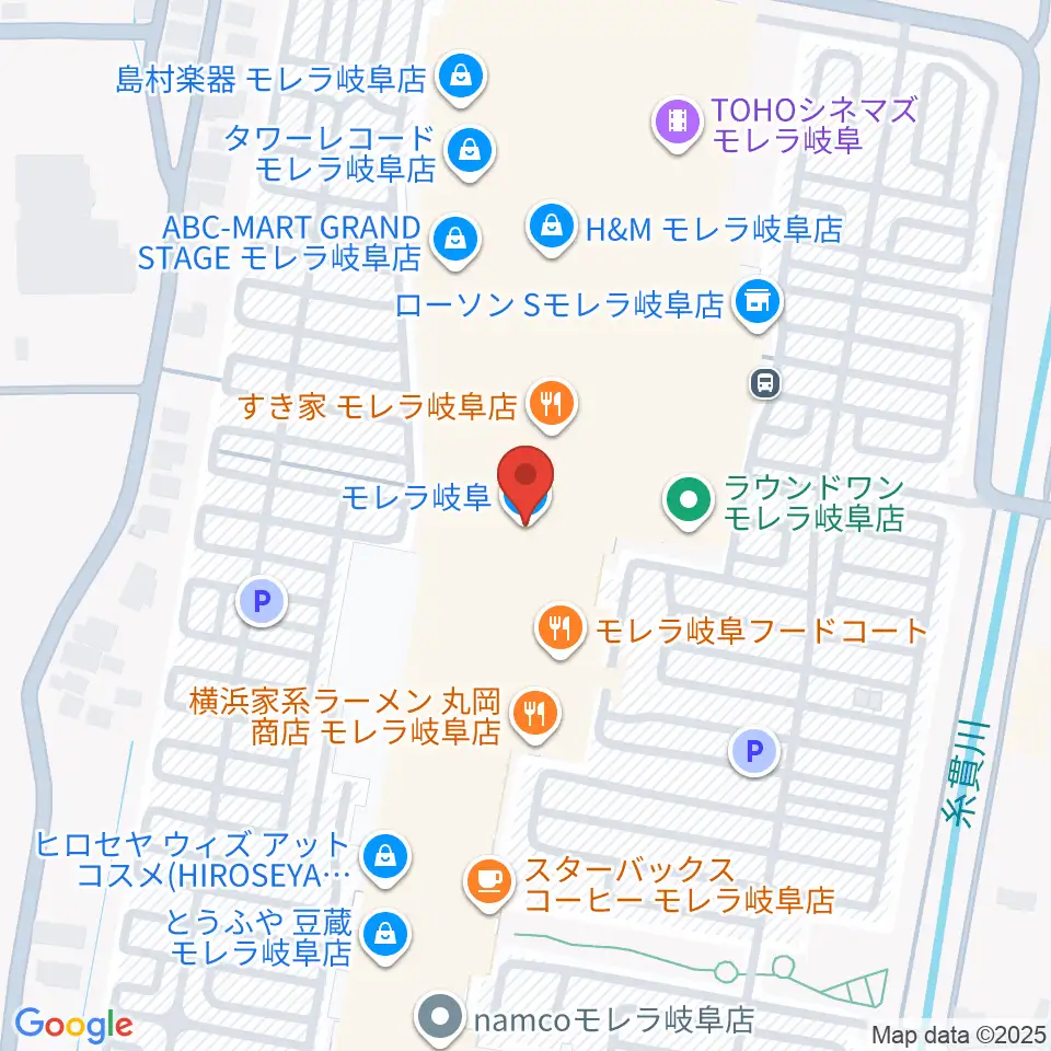 タワーレコード モレラ岐阜店周辺のホテル一覧地図