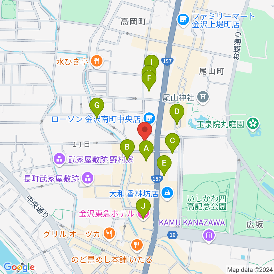 北國新聞文化センター 金沢本部教室周辺のホテル一覧地図