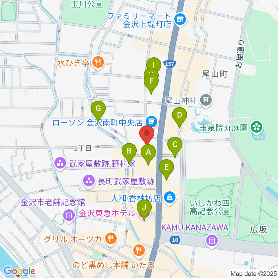 北國新聞文化センター 金沢本部教室周辺のホテル一覧地図