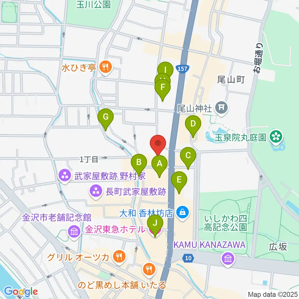 北國新聞文化センター 金沢本部教室周辺のホテル一覧地図