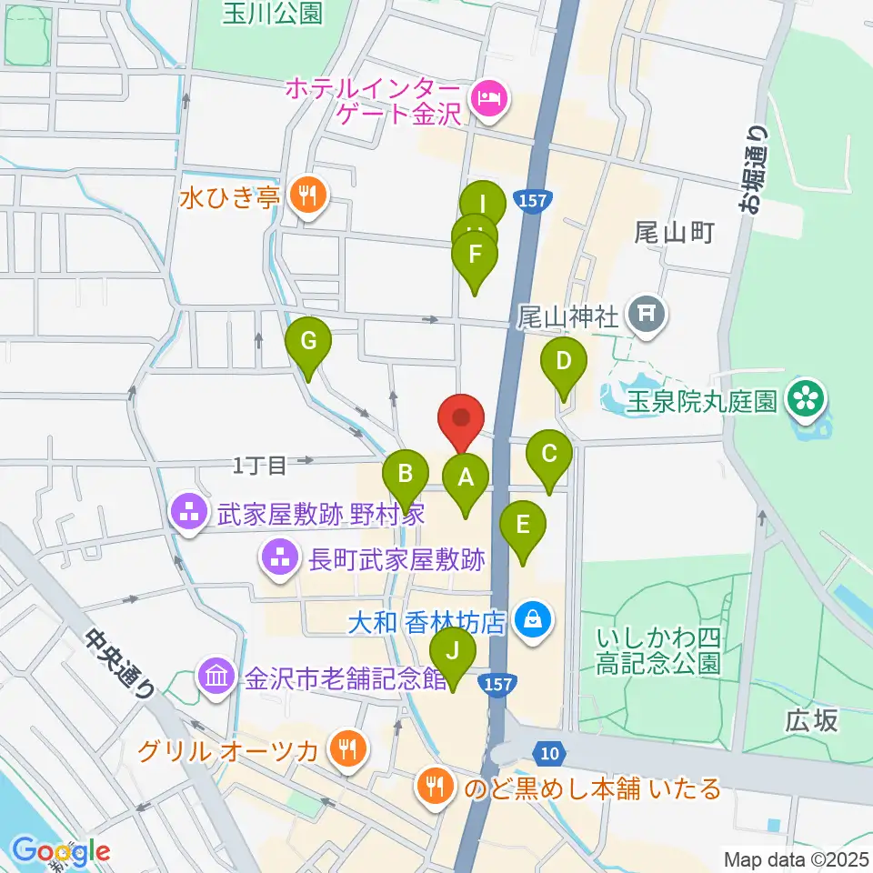 北國新聞文化センター 金沢本部教室周辺のホテル一覧地図