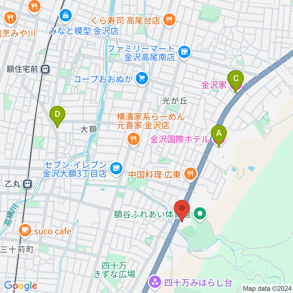 北國新聞文化センター 金沢南スタジオ周辺のホテル一覧地図