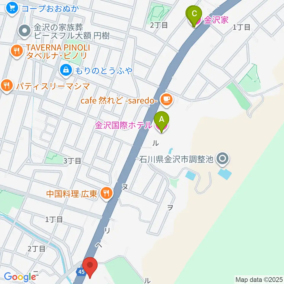 北國新聞文化センター 金沢南スタジオ周辺のホテル一覧地図