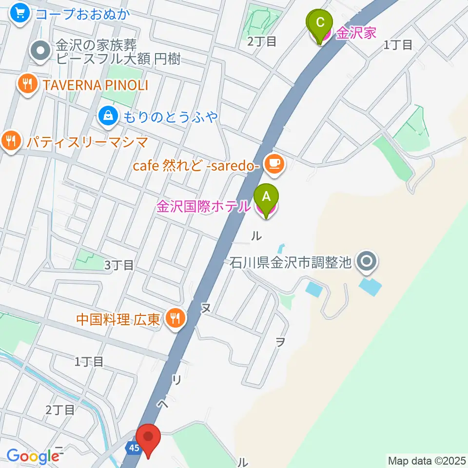 北國新聞文化センター 金沢南スタジオ周辺のホテル一覧地図