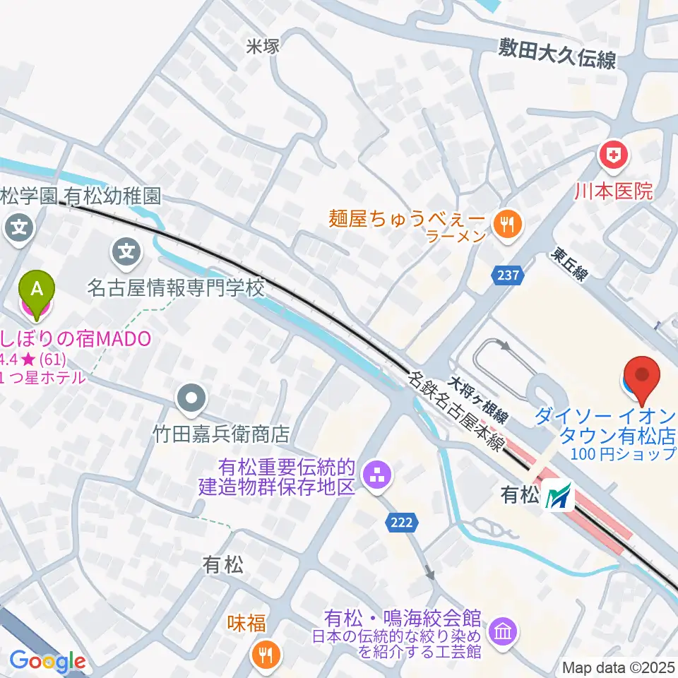 JEUGIAカルチャーセンター イオンタウン有松周辺のホテル一覧地図