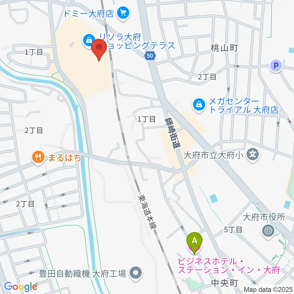JEUGIAカルチャーセンター リソラ大府周辺のホテル一覧地図