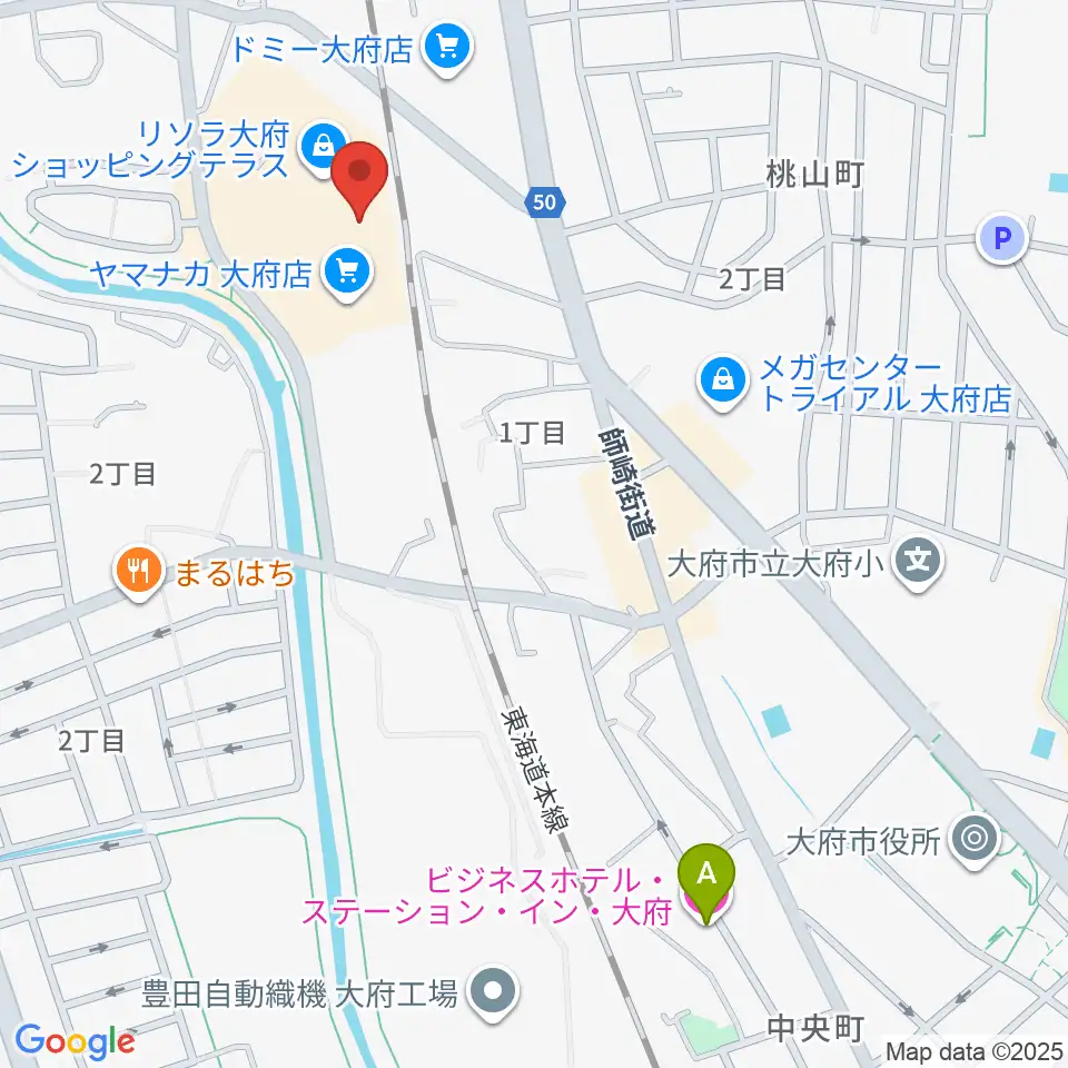 JEUGIAカルチャーセンター リソラ大府周辺のホテル一覧地図