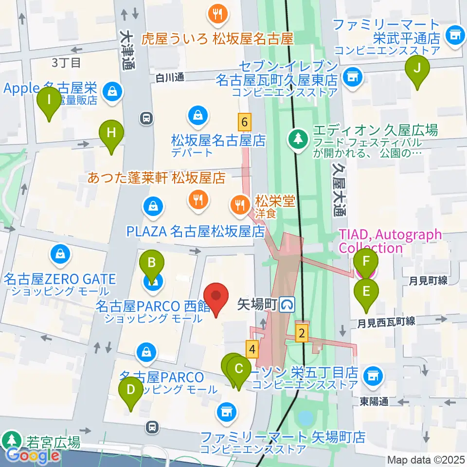 タワーレコード名古屋パルコ店周辺のホテル一覧地図