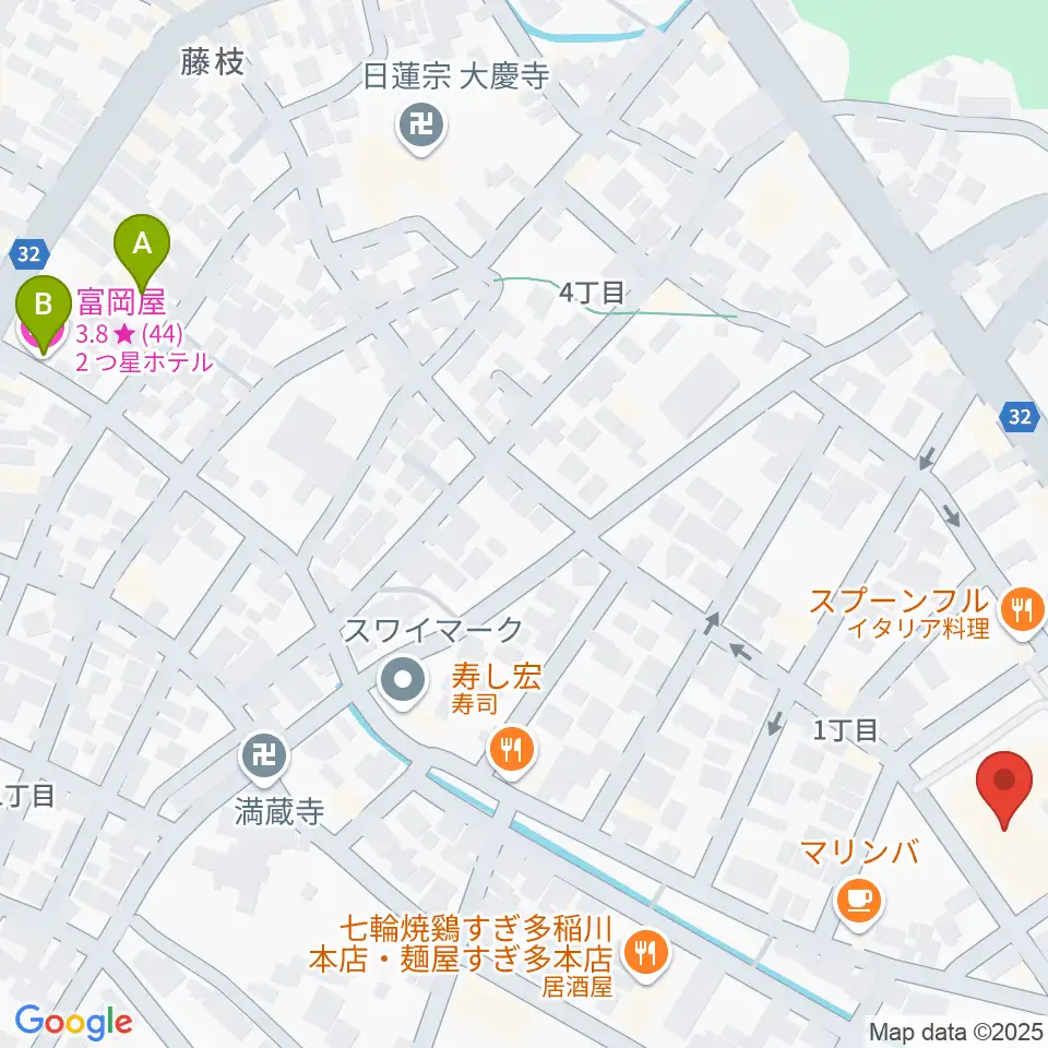 藤枝市民会館周辺のホテル一覧地図