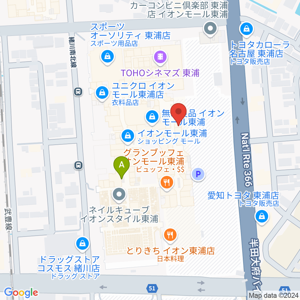 タワーレコード東浦店周辺のホテル一覧地図