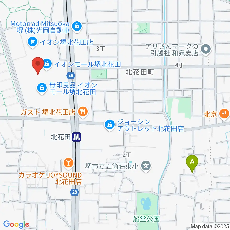 JEUGIAカルチャーセンター イオンモール堺北花田周辺のホテル一覧地図