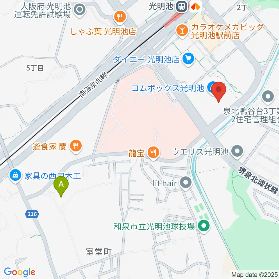 JEUGIAカルチャーセンター 光明池周辺のホテル一覧地図