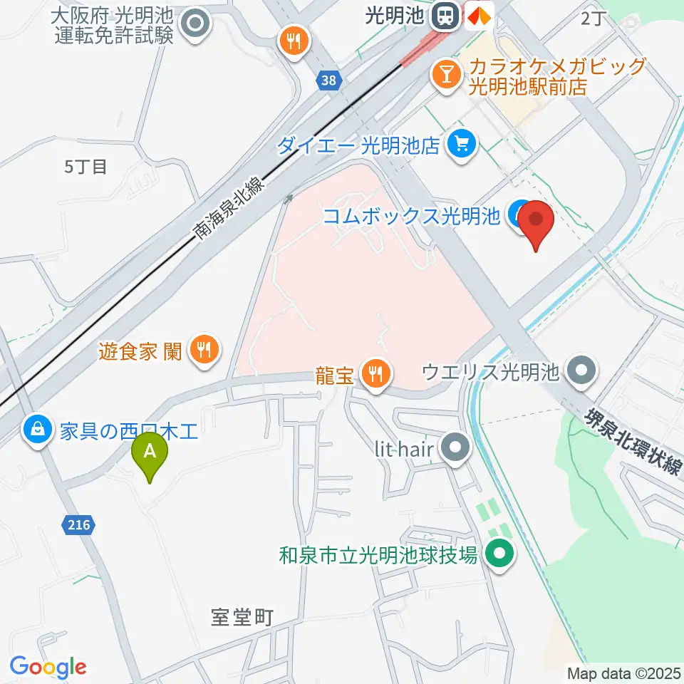 JEUGIAカルチャーセンター 光明池周辺のホテル一覧地図
