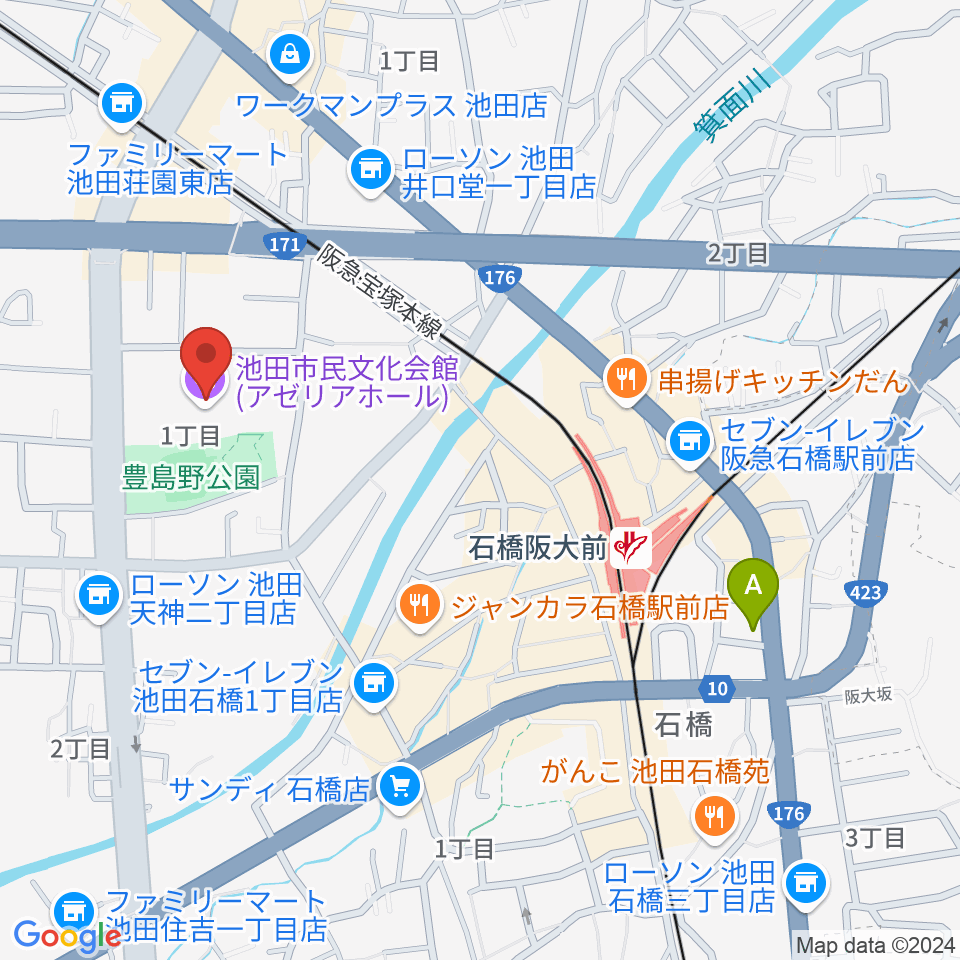 スタジオアゼリア周辺のホテル一覧地図