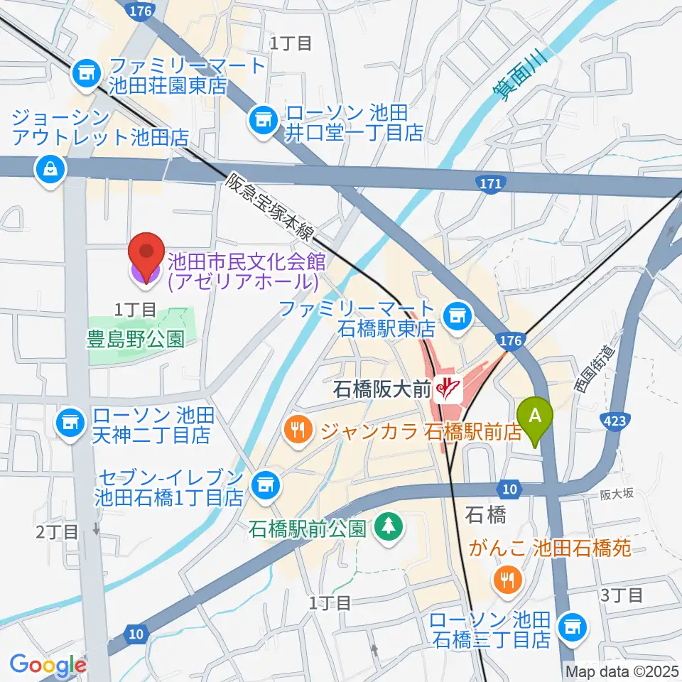 スタジオアゼリア周辺のホテル一覧地図