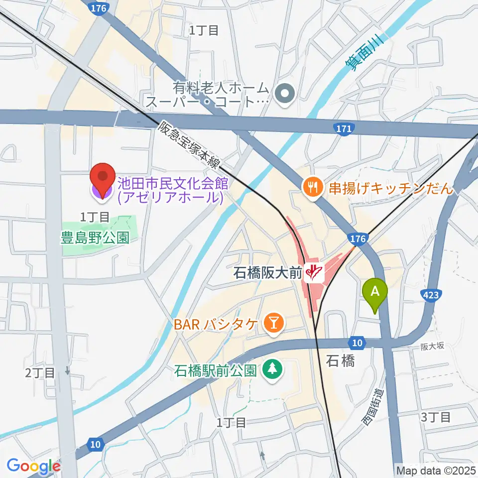 スタジオアゼリア周辺のホテル一覧地図