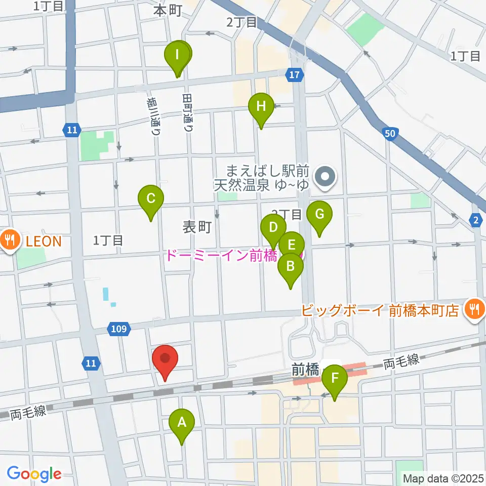 ダストボウル前橋店周辺のホテル一覧地図