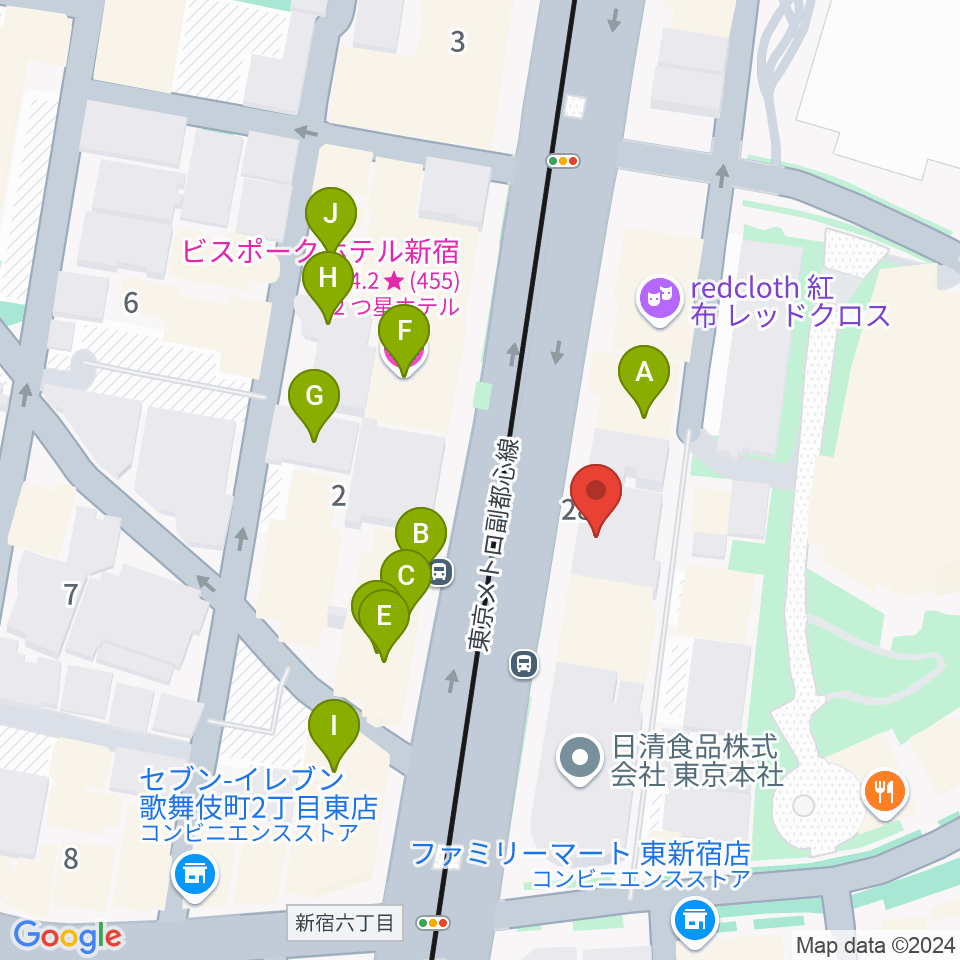 新宿SACT!周辺のホテル一覧地図