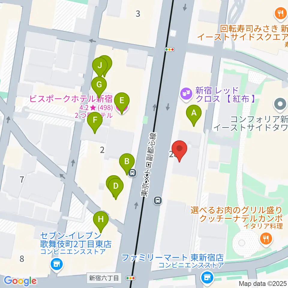 新宿SACT!周辺のホテル一覧地図