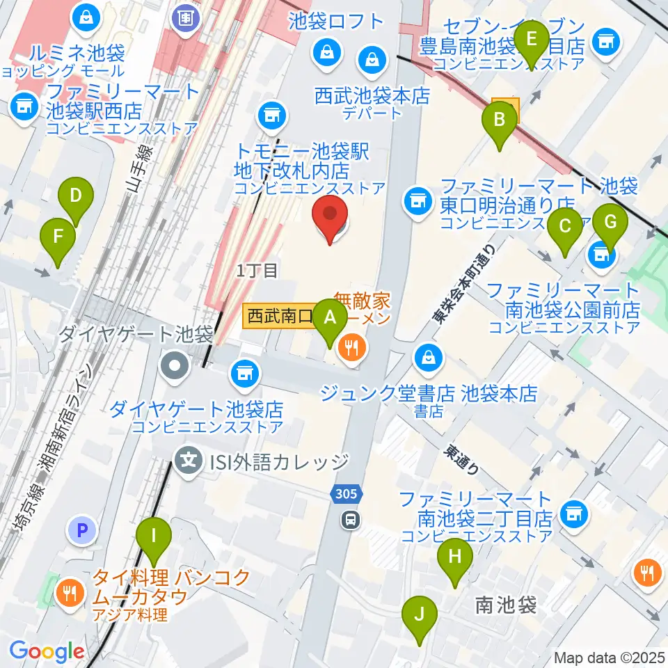 池袋コミュニティ・カレッジ周辺のホテル一覧地図