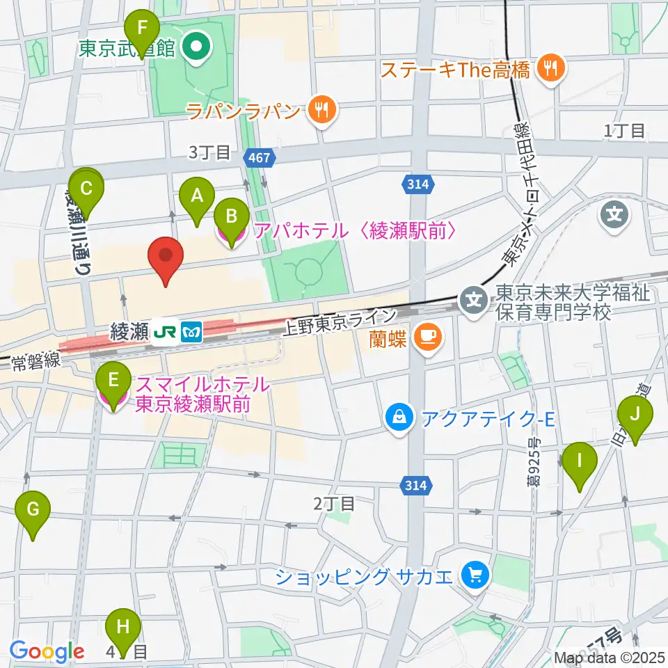 セブンカルチャークラブ綾瀬周辺のホテル一覧地図