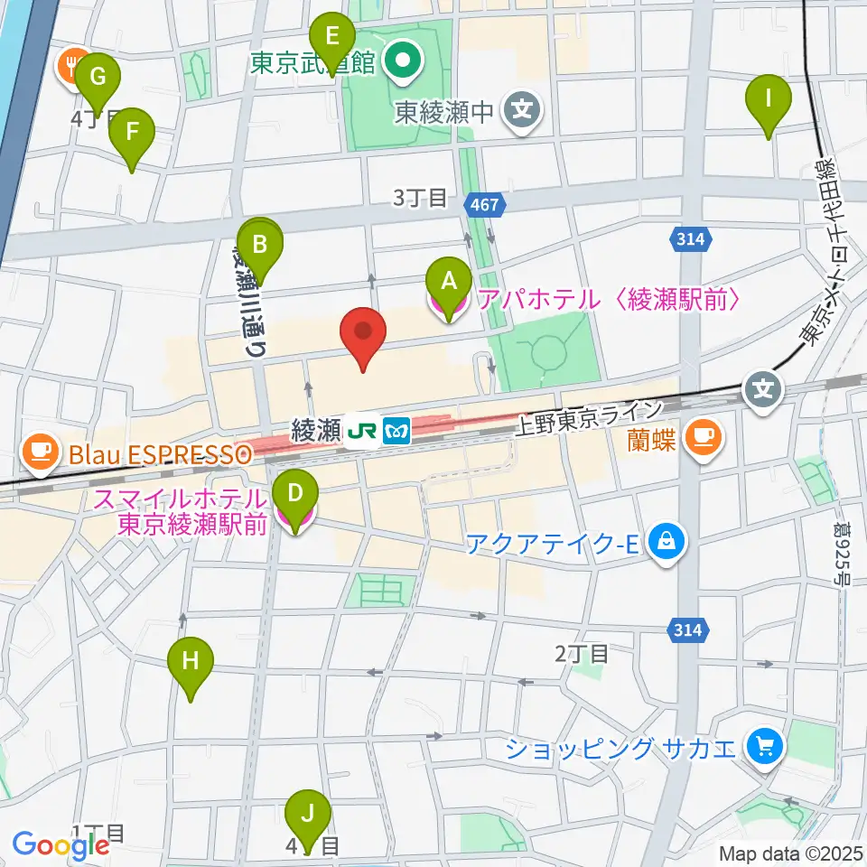 セブンカルチャークラブ綾瀬周辺のホテル一覧地図