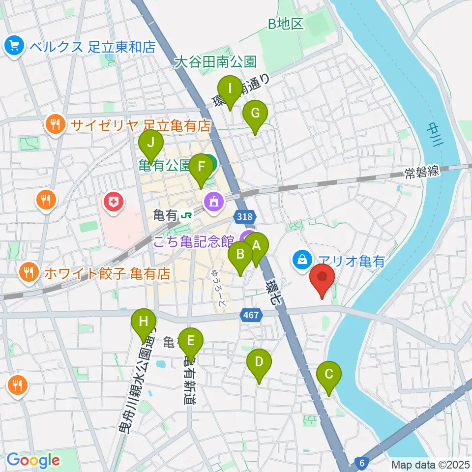 セブンカルチャークラブ亀有周辺のホテル一覧地図
