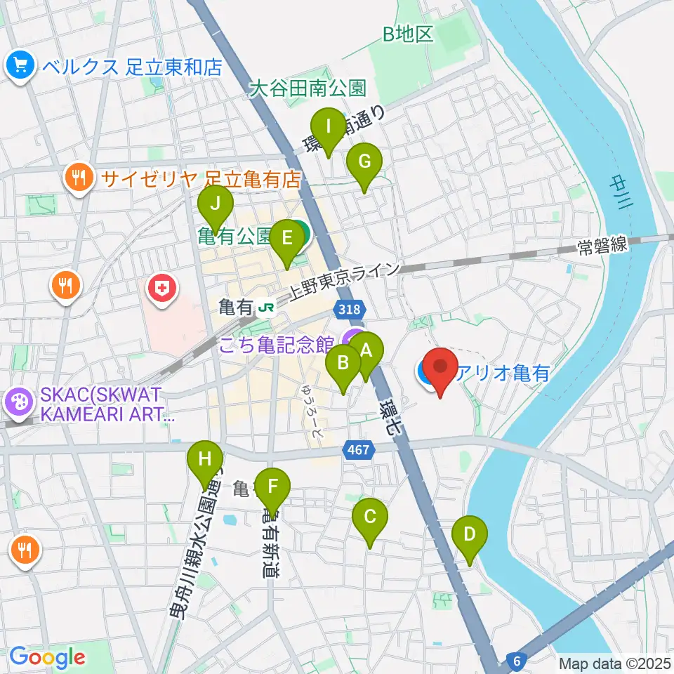 メゾンカルチャークラブ亀有周辺のホテル一覧地図