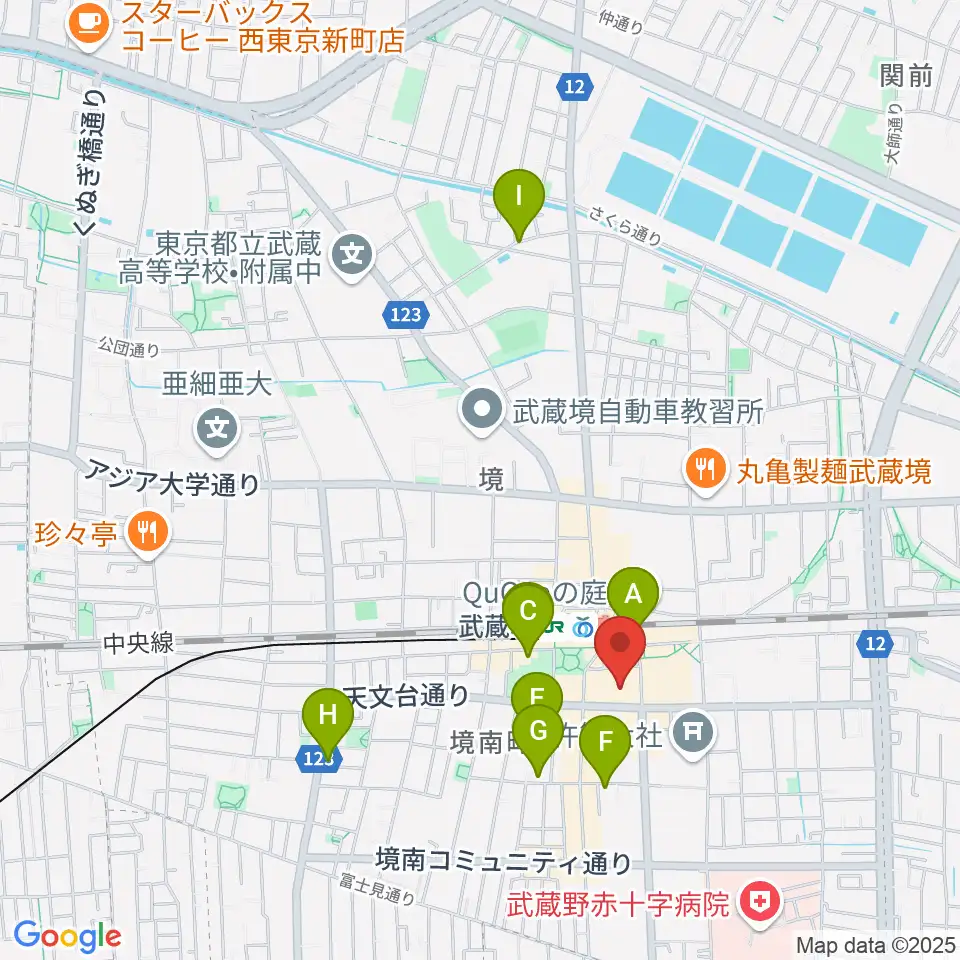 セブンカルチャークラブ武蔵境周辺のホテル一覧地図