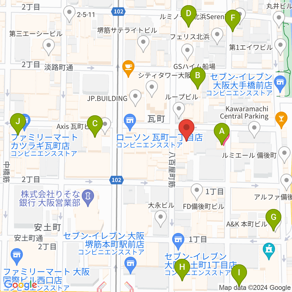 ライブスポットテンション周辺のホテル一覧地図
