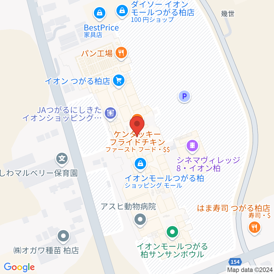 HMVイオンモールつがる柏周辺のホテル一覧地図