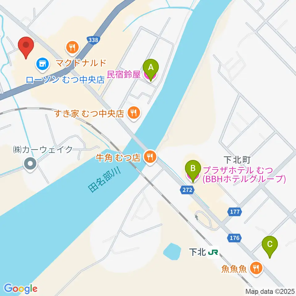 TSUTAYA むつ店周辺のホテル一覧地図