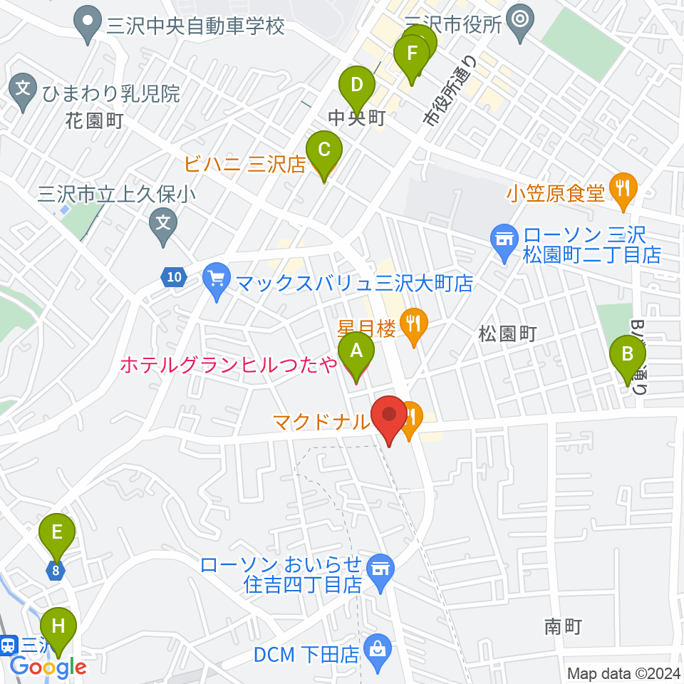 ゲオ三沢店周辺のホテル一覧地図