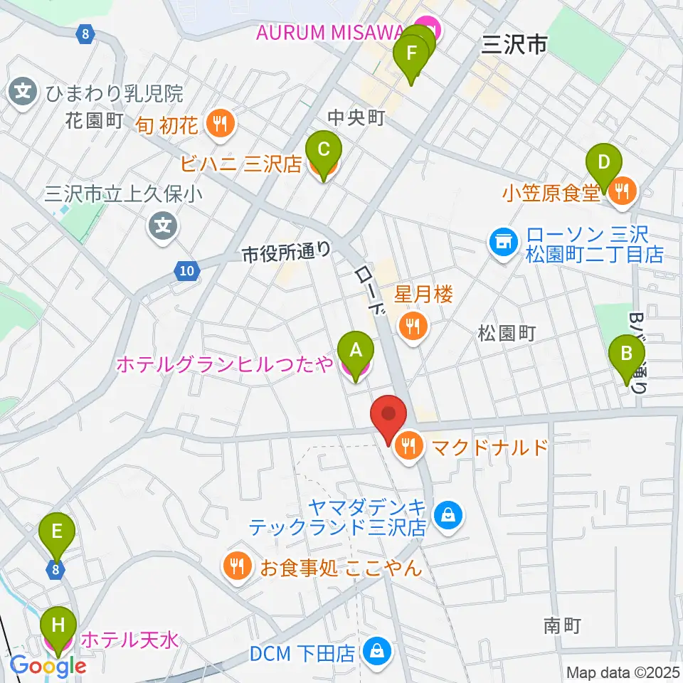 ゲオ三沢店周辺のホテル一覧地図