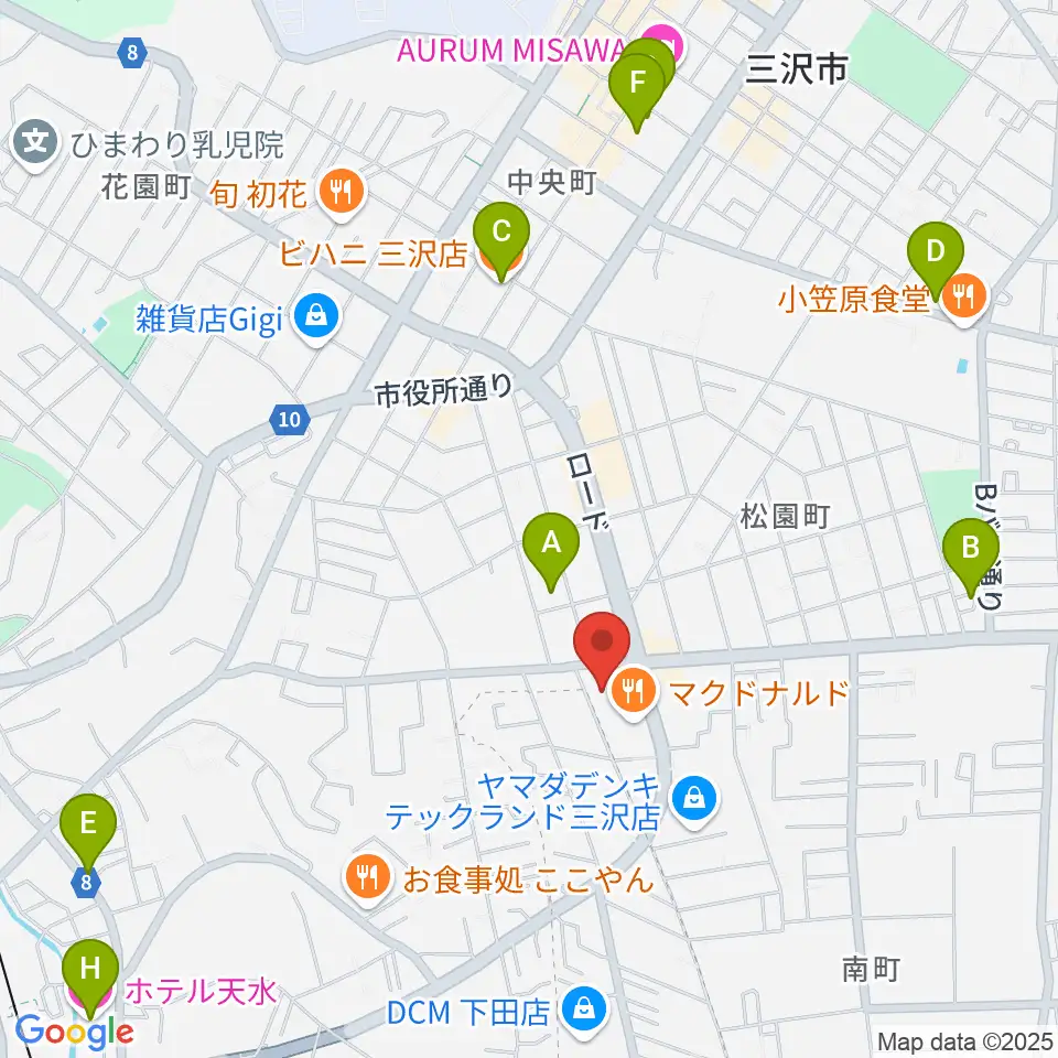 ゲオ三沢店周辺のホテル一覧地図