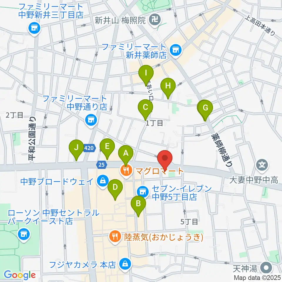 中野heavysick ZERO周辺のホテル一覧地図
